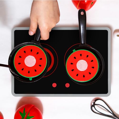 Totority Kids Play Kitchen Appliance Toy Realistic Induction Stove with Sound & Light Play Kitchen Stove Top for Toddlers Portable Pretend Burner for Indoor Outdoor - Image 6