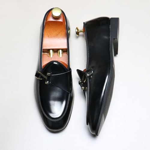 Mens Loafers with Patent Leather Business Dress Slip on Loafer Shoes for Men4