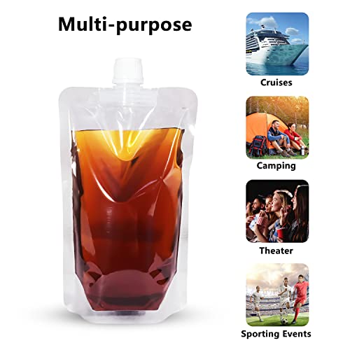 image for Keon Plastic Flasks - Concealable and Reusable Drink Bags, Leak-Proof,