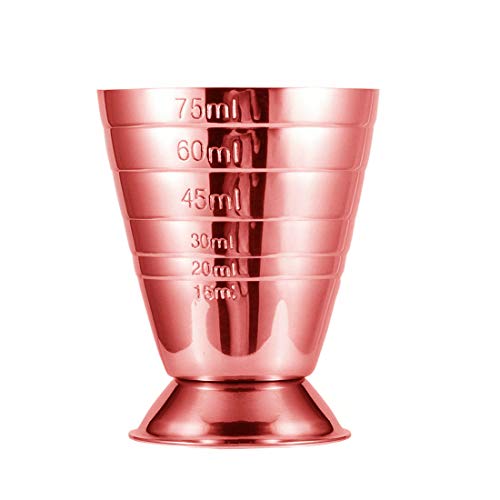 BarSoul Barra de medición de acero inoxidable de cobre con 3 medidas de hasta 2.5 onzas, 5 cucharadas, 75 ml Cover