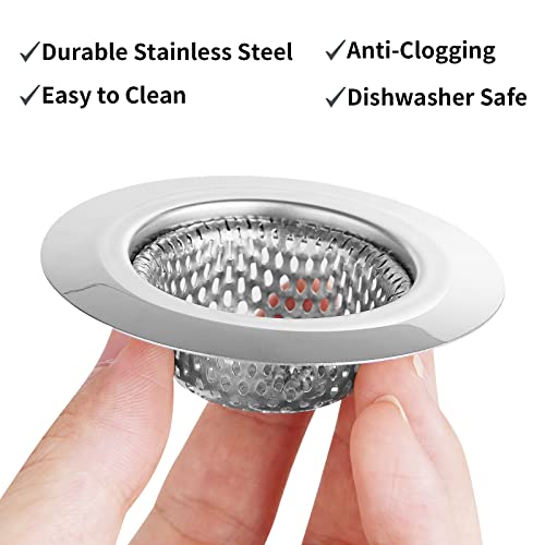 Ohtomber 2Pcs Stainless Steel Bathtub Drain Strainer Cover - 2.79 Inch Shower Hair Drain Catcher, Sink Strainer Filter Basket For Bathroom Sink, Wash Basin, Floor #TOP2