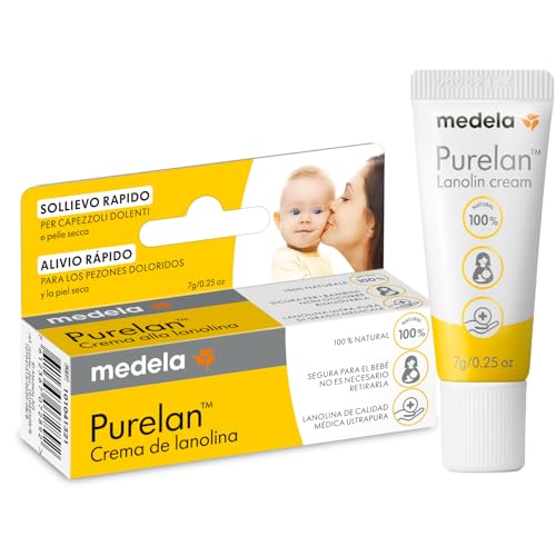 Medela Purelan - Crema de lanolina de 7 g, ayuda rápida para pezones estresados y piel seca, 100% natural, hipoalergénica, dermatológicamente probada y sin fragancia-image