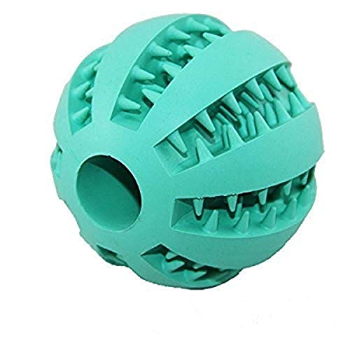 Leeaw Dog Ball Soft Rubber Training Playing Chew Toys Tooth Cleaning Balls, Blue