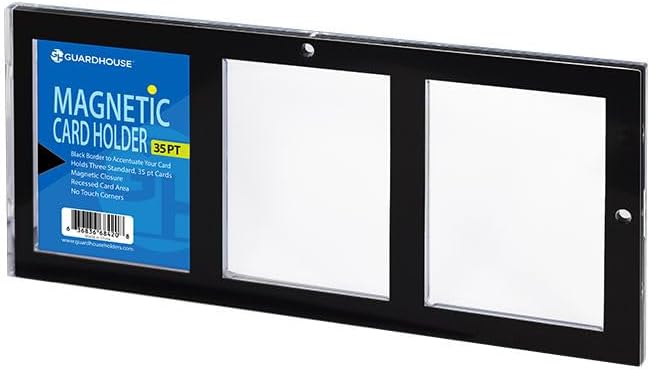 Guardhouse Magnetic-Close Three Trading Card Display Holder Black Border 35 pt Box of 10