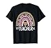 Cute Rainbow Leopard Print Cute Teacher Outfit Women Teacher T-Shirt