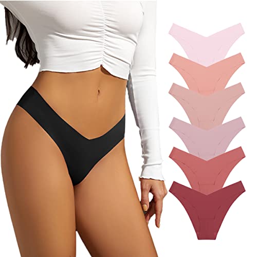 Abandi Women’s Seamless Underwear No Show Bikini Panties V Shape Cheeky Hipster Underwear Invisible Briefs,Pink Size S #TOP3