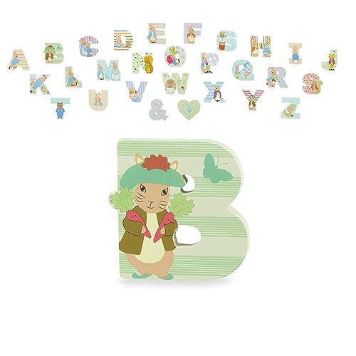 Peter Rabbit Wooden Letters by Orange Tree Toys, Letter B with Benjamin - Alphabet Animal Letter for Personalised Baby Name, Toy Box, Door, Wall Decorations, Animals Nursery Decor, Boys Girls Bedroom