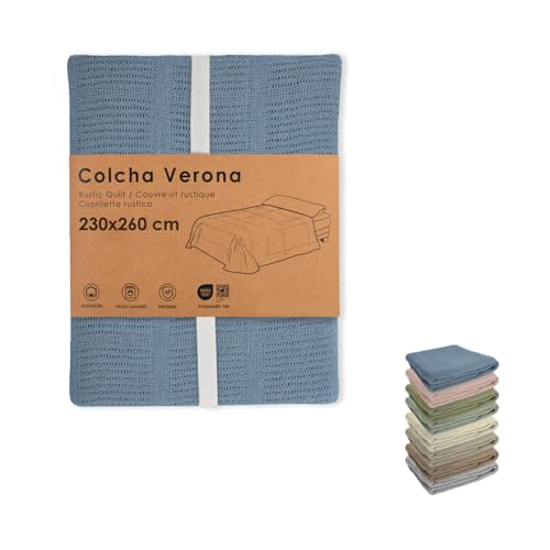 HOME SOLAZZIA Colcha Multiusos para sofás y Colcha Cama, Plaid Multiusos, cubrecama, Cubre sofá, Tejido Resistente y de Calidad (Azul, 230 x 260 cm)