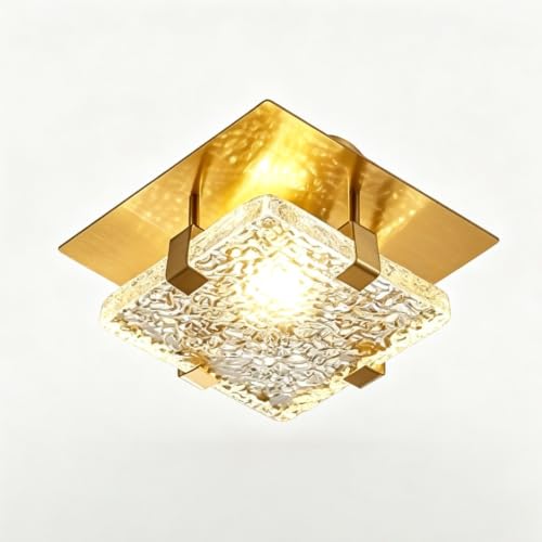 Lámpara interior decorativa de cristal transparente con diseño cuadrado y elegante