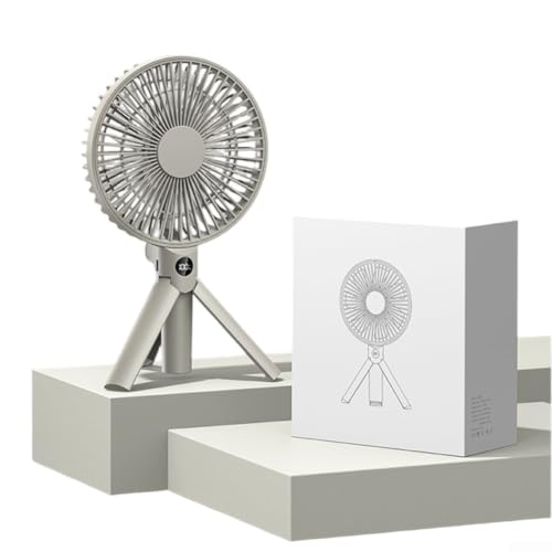 Ventilador de camping recargable 3000 mAh portátil con pantalla digital 4 velocidades color caqui 3