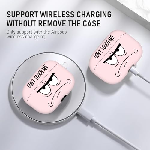 Image of Compatible with Airpods Pro 3 Case(2025),Don't Touch Me for Airpods Pro 3rd Generation Cases Cover with Lanyard Soft Silicone Cute Shockproof Cover for Women Men,Black