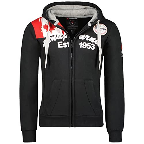 ANAPURNA EQUIPMENT Galana Men - Sweat À Capuche Et Poche Kangourou pour Homme - Sweats Shirts À Logo pour Homme - Sweat Shirt Hoody Manches Longues (Noir XL) Cover