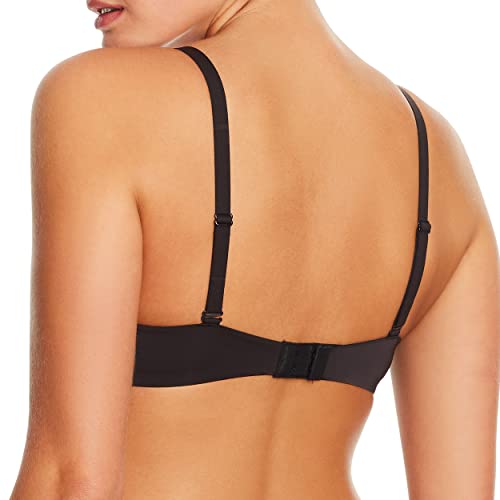 Maidenform One Fab Fit Underwire Bra, Push-Up T-Shirt Bra, Modern Demi Bra, Lightly Padded Bra With Convertible Straps, Black, 34A #TOP2