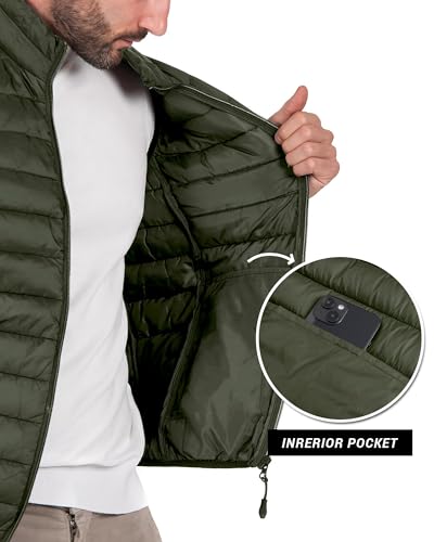 Polu Men's Puffer Vest Lightweight Sleeveless Jacket Full Zipper Outerwear Vest Outdoor Puffer Vest with Pockets4