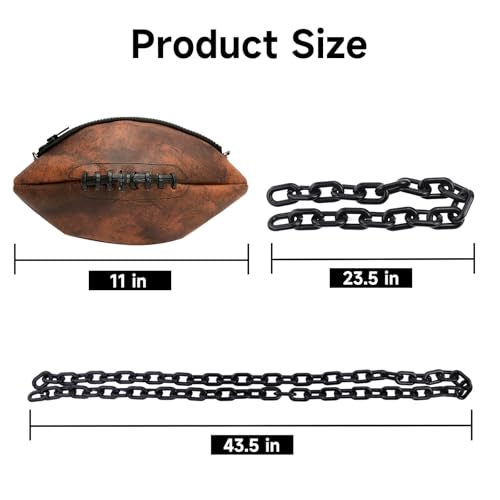 Football Shaped Crossbody Bag 9# Football Purse with Chain Strap, Sports Fan Handbag for Game Day & Streetwear2
