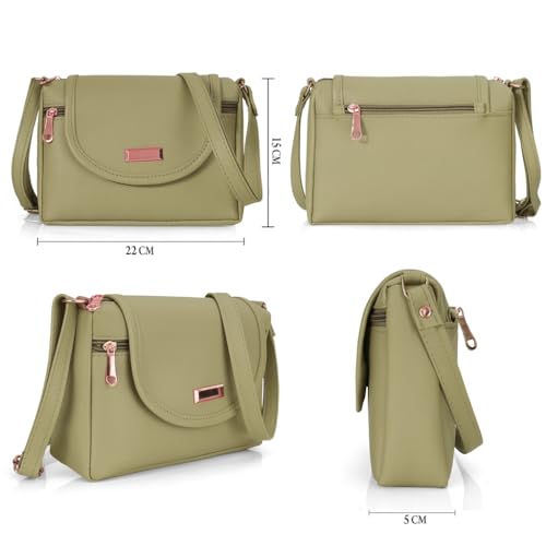 Image of J I ACCESSORIES Women's Stylish Crossbody Sling Bag - Elegant PU Leather Small Shoulder Purse with Adjustable Strap - Casual & Travel Handbag