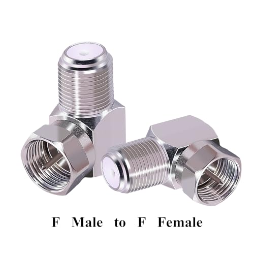CNARIO 2 piezas conector coaxial en ángulo recto F macho a hembra miniatura 5