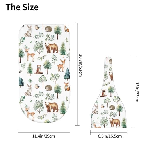 Image of Watercolor Woodland Animal Tree Swaddle Blanket with Beanie Hat Set Newborn Receiving Blankets Baby Swaddle Wrap Soft Swaddle Blankets for Baby Boys and Girls