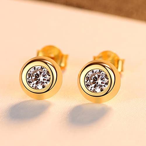 Boucles d'oreilles rondes argent pour femme, la touche or 18k idéale du bureau aux sorties