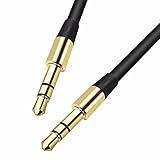 SDTEK Negro Premium 1 Metro 3,5 mm Oro Jack a Jack de Audio estéreo Aux Cable Auxiliar para iPhone, iPod, iPad, Samsung, Tablet, Coche, Teléfono