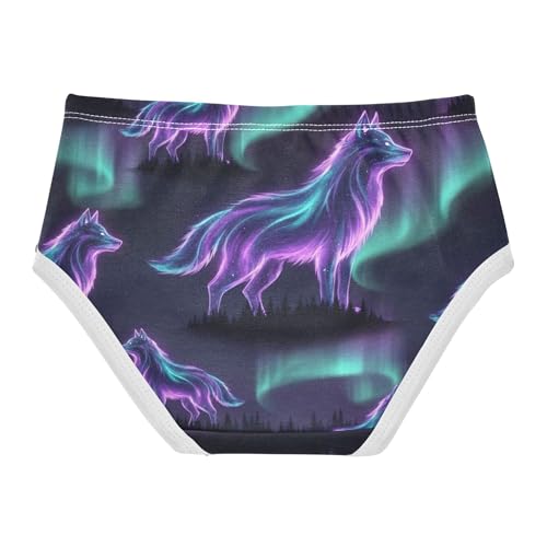 Girls Underwear Toddler 2t Cotton Girl Panties Cute Stylish Kids Undies Briefs Ethereal Wolf Formed Swirls2