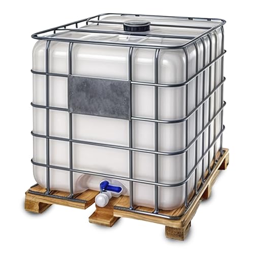 Contenedor depósito de 1000 litros IBC-GRG con palet de madera