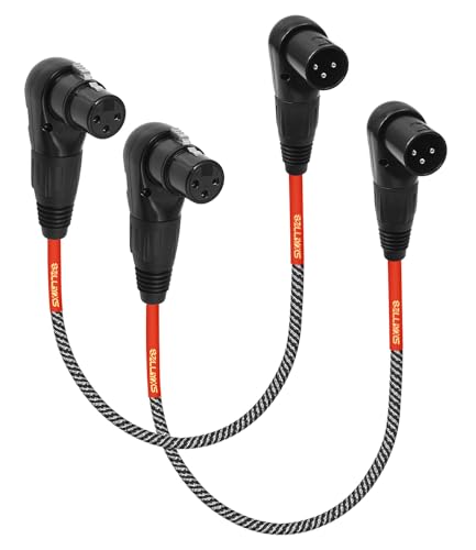 SZLliyxs 2-Pack 1.6FT Right Angle XLR Cable, Female to Male