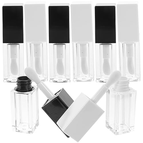 Healvian 2 Juegos Tubo De Brillo De Labios Cuadrado Co Tinte Esmalte De Labios Recargable Paleta Gel Tubos De Brillo De Labios Vacíos Botellas De Brillo De Labios Abdominales 12 Piezas * 2
