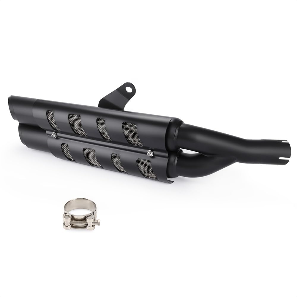 tłumik wychowej wydech Rura Wydechowa Motocykla Slip-on Tłumik Rurowy Z Osłoną Termiczną Pasuje Do Kawasaki Eliminator 450 500 2024 2025 2026(Double pipe)