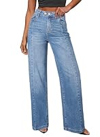 Dokotoo Wide Leg Jeans for Women High Rise Womens Baggy Jean Iceland Blue