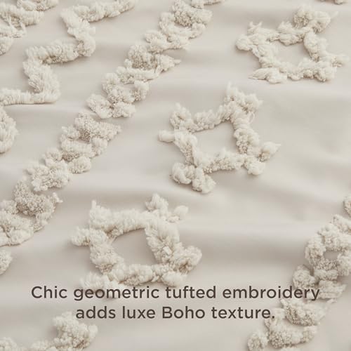 Image of Bedsure Boho Duvet Cover King Size, Soft & Comfortable Elegant Design Boho Bedding for Decoration, Machine Washable Comforter Cover for All Seasons,Includes 1 Duvet Cover & 2 Pillow Shams,Linen