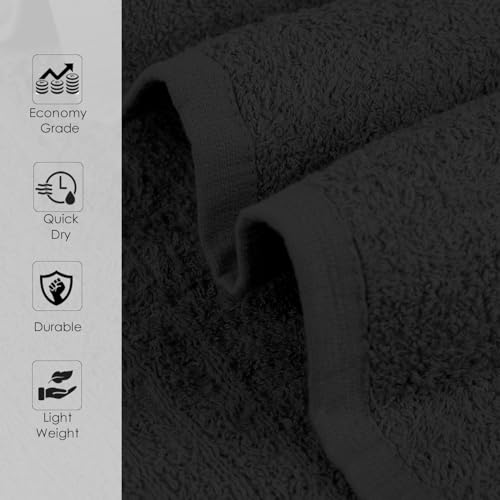 TOALLA_ Bath Towels_27x54_Pk 12_Black Bath Towels (12-Pack, 27W X 54 L Inches) Black Color- Cotton Towel for Gym, Bath, Spa, Shaving, Shampoo, for Daily use, Large by TOALLA - Used condition - Image 2