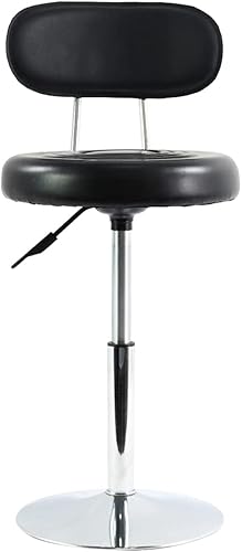 Miniatura 6 de Taburete de salón de cuero sintético SPA, silla de escritorio pequeña, taburete de manicura, taburete de tienda con respaldo, taburete de mostrador,