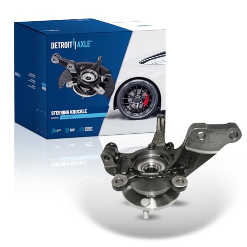Image of Detroit Axle - Front Left Steering Knuckle Wheel Bearing Hub for 2013-2019 Nissan Versa Note, Driver Side Steering Knuckle Wheel Bearing Hub Assembly 2014 2015 2016 2017 2018 Replacement