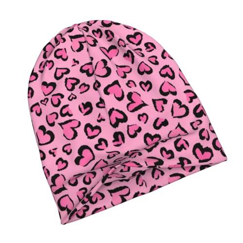 Valentines Day Beanie Chemo Hats for Women Men Hearts Slouchy Cancer Headwear Stretchy Skull Cap Soft Knitted Hat Nightcap Chemo Gifts — view 3