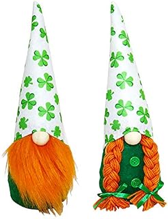 GLAITC Swedish Gnome Plush, Green St Patricks Day Handmade Gnome Plush Irish Leprechaun Green Scandinavian Plush Figurine for St Patrick's Day Holiday Ornaments Decorations