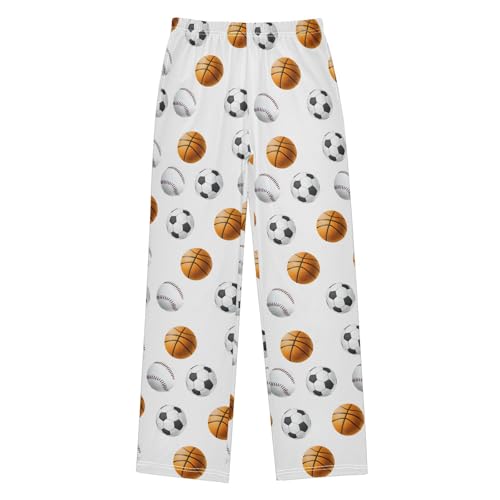 Pajama Pants White Basketball Football Baseball Long Sleep Pants Lounge Bottoms