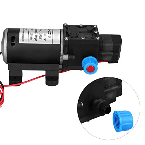 Qiilu 12V DC 100W 8L / Min 160Psi Pompe à Eau à amorçage Automatique du diaphragme à Haute Pression pour Lavage
