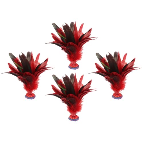 Jianzi tradicional de 4 piezas: volante de colores para ejercicio y coordinación ojo-pie 7