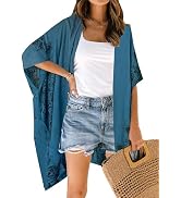 Spicy Sandia Kimonos for Women Floral Beach Cover Up Loose Swimsuit Bathing Suit Coverup Cardigan...