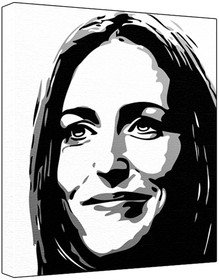 Gillian Anderson (100% Original Painting. Not A Print ) Acrylic Paint On Deep Framed Canvas (60 x 50 x 1.8 cm) 3-Colour Black/Grey/White-picture-55