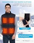 7.4V 5V 16000mAh Heated Vest Battery Pack for ORORO, for 7.4V Venustas, Rechargeable Battery Pack for Heated Vests, LED Display Portable Power Bank for Heating Vest, Jacket, Pants for Hecusma