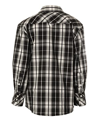 Image of Gioberti Boys Casual Western Plaid Long Sleeve Pearl Snaps Shirt