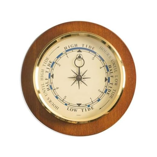 Bey Berk Tide Clock On 9" Cherry Wood with Brass Bezel