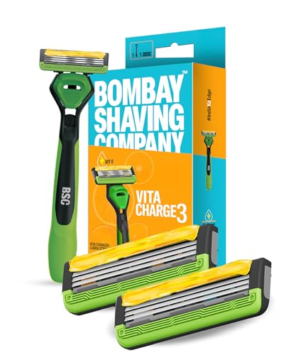 Image of Bombay Shaving Company Vita Charge 3 Razor and Pack of 2 Cartridges