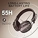 FIO MOTUS Active Noise Cancellation Wireless Bluetooth On-Ear Headphones:with - Hi Res Sound Up to 55H Battery Life, Lightweight, Comfortable, Foldable Design, for Home Office Travel, Dark Brown