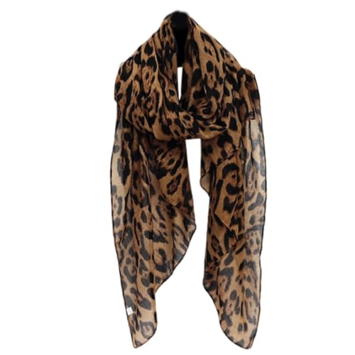 Unique Leopards Print Head Wrap Soft And Practical Polyester Scarf Soft Neck Shawl Decoration For Fashion Individuals
