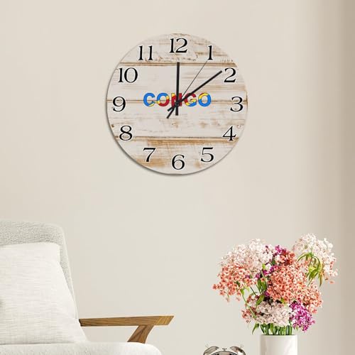 Horloge drapeau du Congo en bois, le cadeau idéal pour le salon - 6
