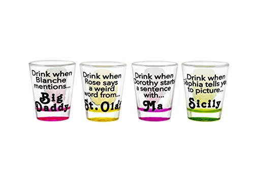 Golden Girls Shot Glasses | Fun Drinking Games | Set Of 4 Collectible Glasses | Perfect For Parties, Game Night, Bachelor Bachelorette Party, College Graduation, Birthday Gift - Thumbnail 3