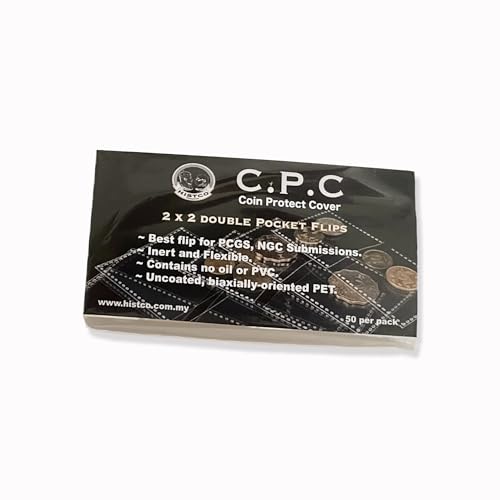 C.P.C Double Pocket Safety Coin Flips 2x2 pulgadas 50 piezas miniatura 1